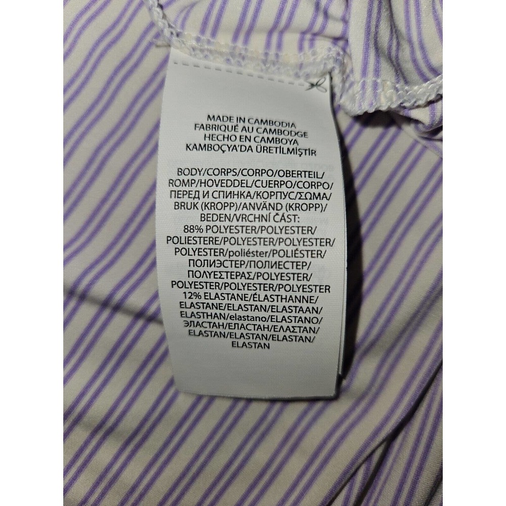 RLX Ralph Lauren Polo Large Men's White/Purple Stripes Golf Active Preppy - Picture 8 of 8